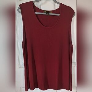 Mirasol Vintage Elegant Maroon Sleeveless Top‎ 0056